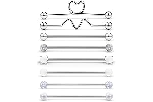 Glow in the Dark Industrial Barbell with Surgical Steel: 16G Industrial Piercing...