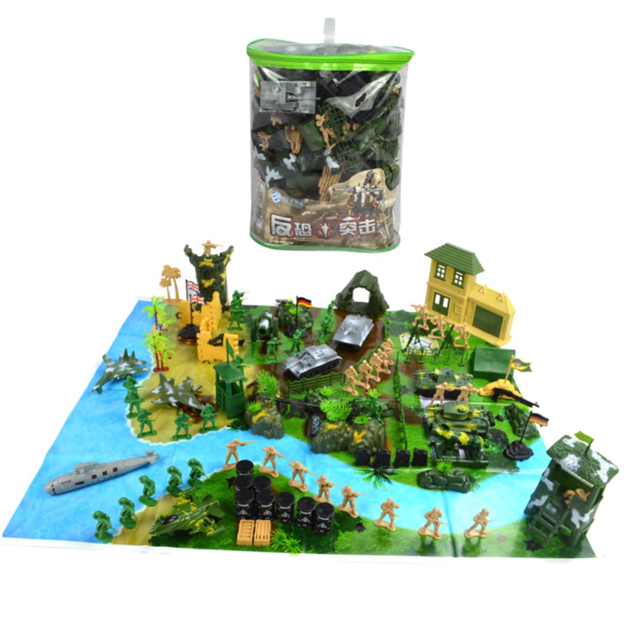 Uonlytech 130 Piezas Modelos Militares para Simulación Mesa Juguetes Duraderos para Incluye Soldados y Tanques para Juego Educativo y Recreativo