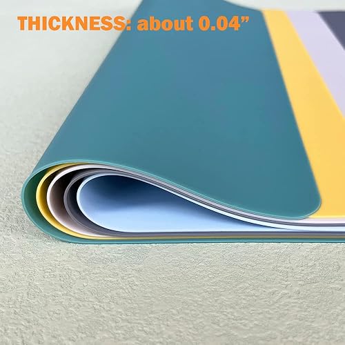 Miniatura 8 de Juego de 4 manteles individuales de silicona para mesa de comedor, resistentes al calor, antideslizantes, para el hogar, cocina y mesa de