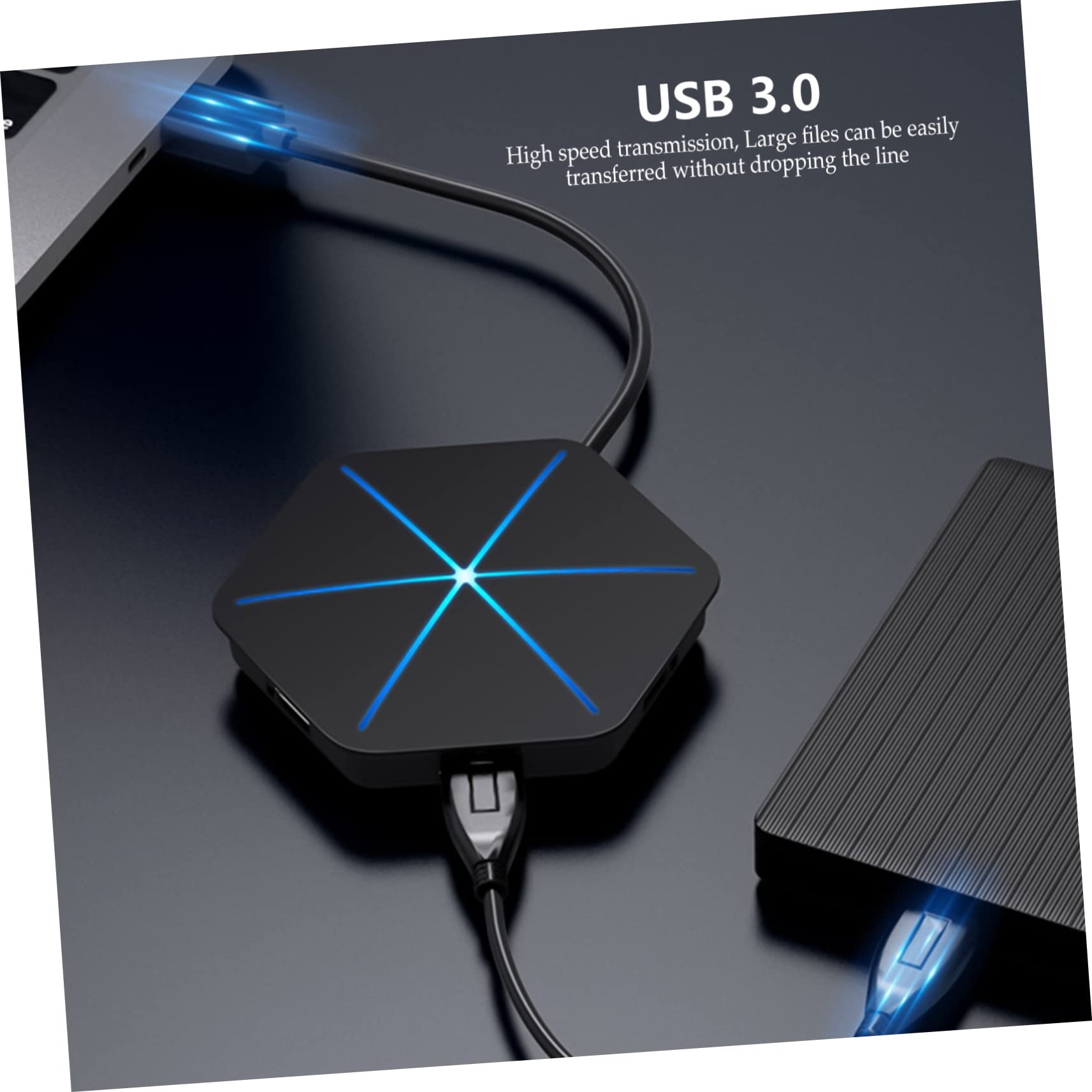 Gatuida 2pezzi Hub Usb Multifunzionale Porte Portatile Otg Adattatore Per Computer e Laptop Trasmissione Design Compatto Per e Casa