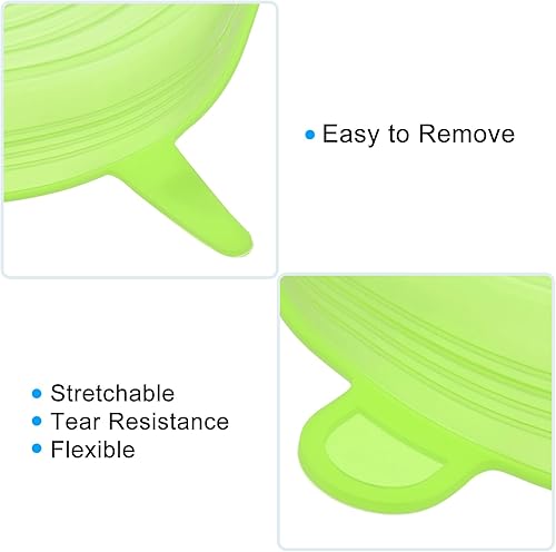 Miniatura 4 de uxcell Tapas elásticas de silicona, paquete de 12 fundas redondas y rectangulares de silicona reutilizables, de diferentes tamaños para tazas,