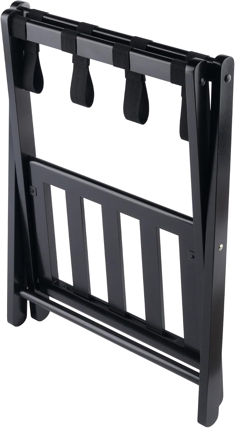 Winsome Raya Luggage Rack with Shelf, Black