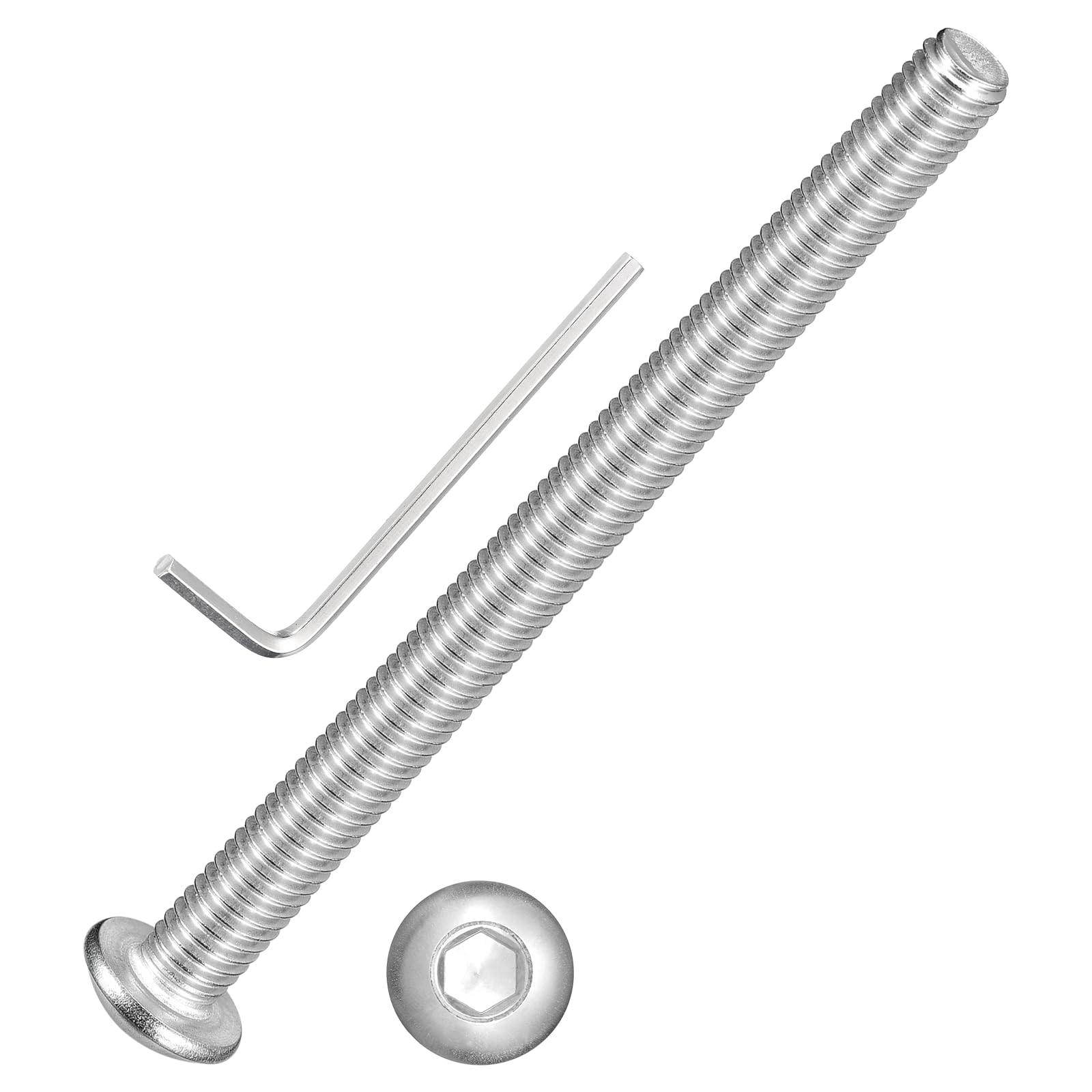 Kozelo 6pcs Button Head Socket Cap Screws-M5-0.8x70mm 18-8 Stainless Steel