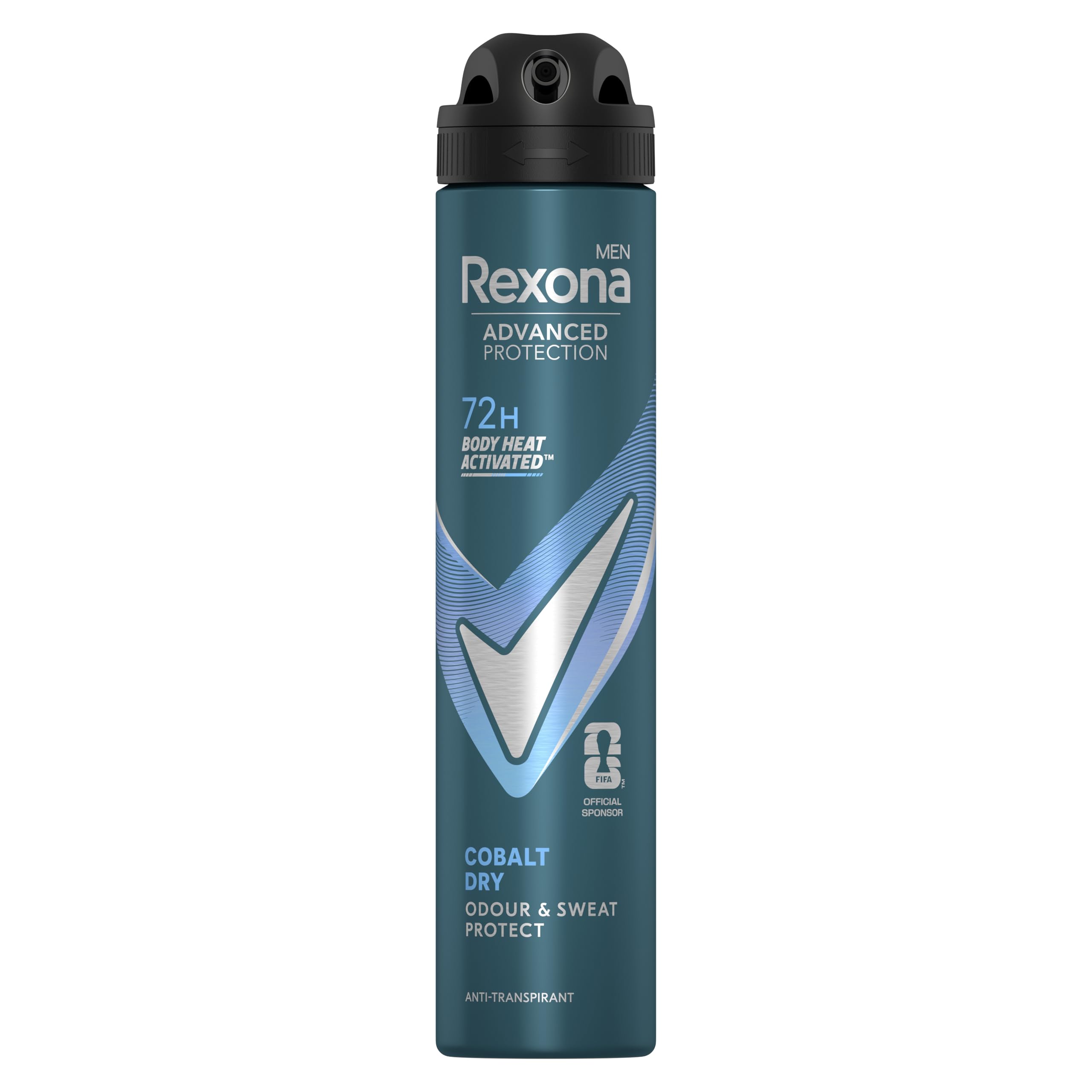 Rexona Hombre Men Desodorante Antitranspirante En Aerosol Advanced Protection Cobalt Dry Con Tecnología Body Heat Activated, 200 Ml