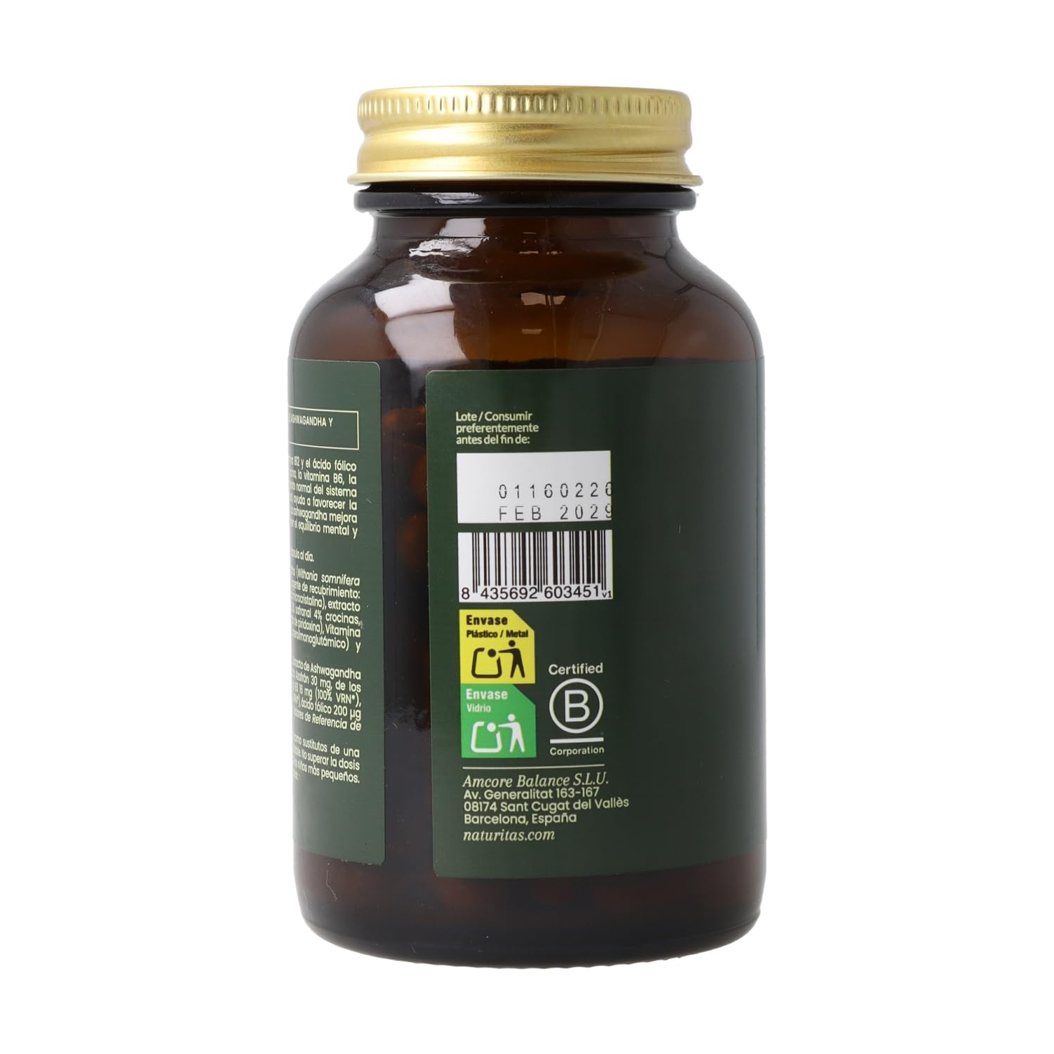 Positive mood - Azafrán, Ashwagandha y Vitaminas B | 60 cápsulas | Naturitas Essentials | Azafrán + Ashwagandha + Vit B | Estado de ánimo positivo | Fitoterapia