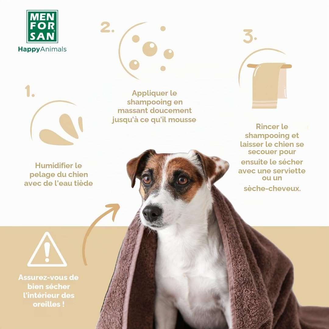 MENFORSAN Shampoing pour Chien à la Farine d'avoine | Effet adoucissant et apaisant | pour Les Peaux sensibles et sensibles | Avoine 100% Naturelle | Parfum Doux | 5 l
