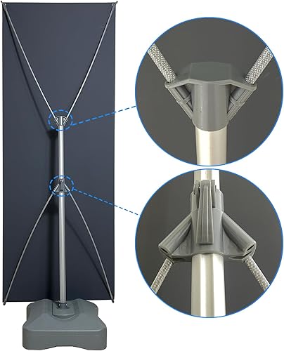 Miniatura 3 de 30 x 70 pulgadas de alta resistencia para exteriores de doble cara con base rellena de agua (solo marco)