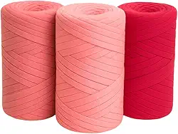 SYMEON Kit 3 Fio De Malha Ecológico 85% Algodão Espessura Média Crochê Tricô Artesanato 1,5kg 240m (Tons de Rosa)