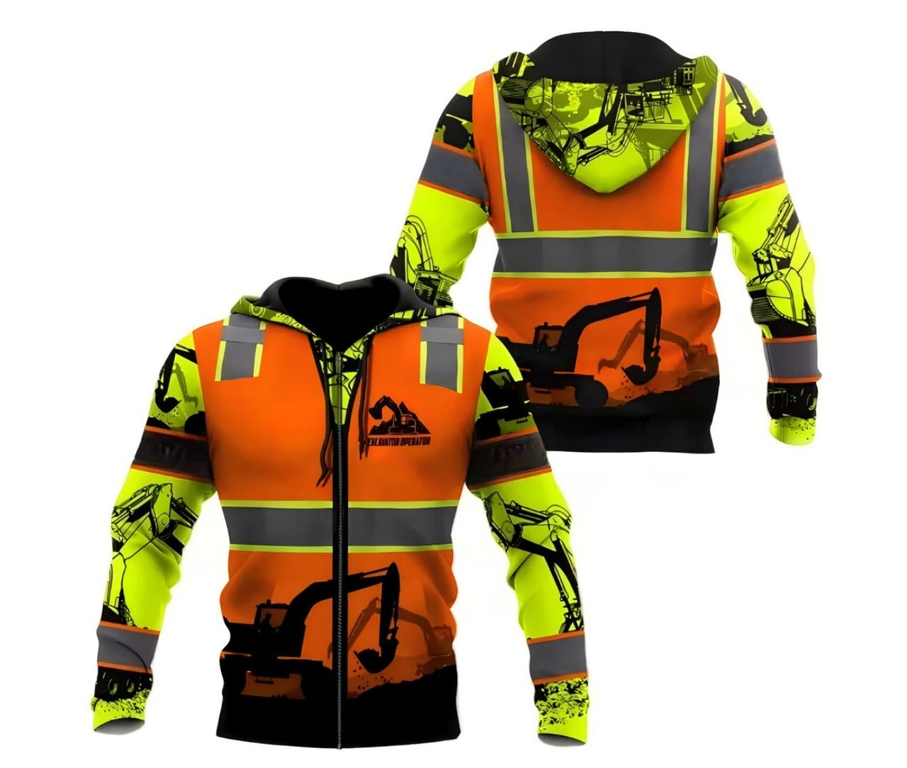 famesale Cosplay Crane Heavy Equipment Operator Worker Excavator Streetwear 3D Printed Harajuku Casual Funny Jacket Hoodie