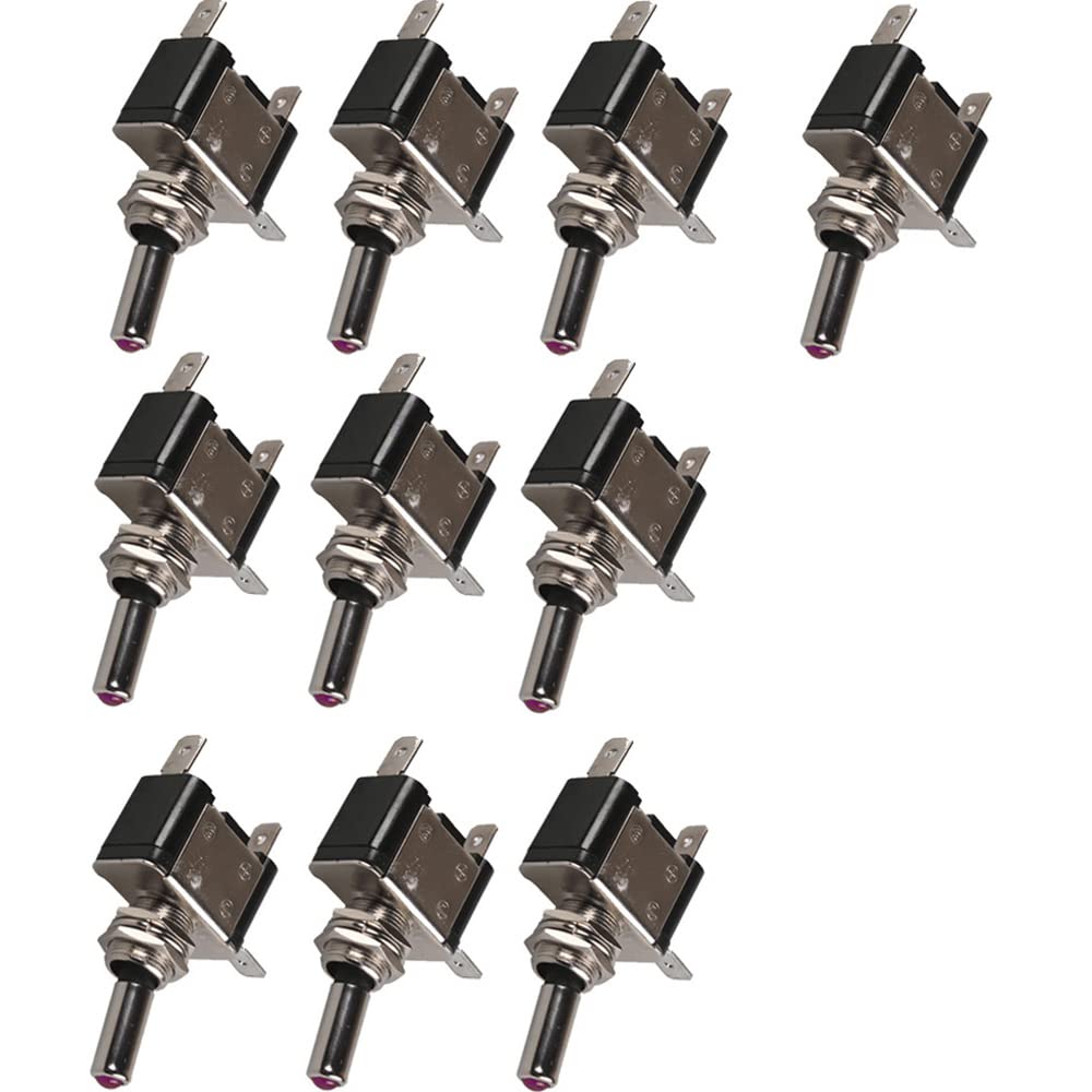 Interruttore A Levetta LED Rosso 20mm – 6A 250V AC – SPST On/Off Illuminato 12V