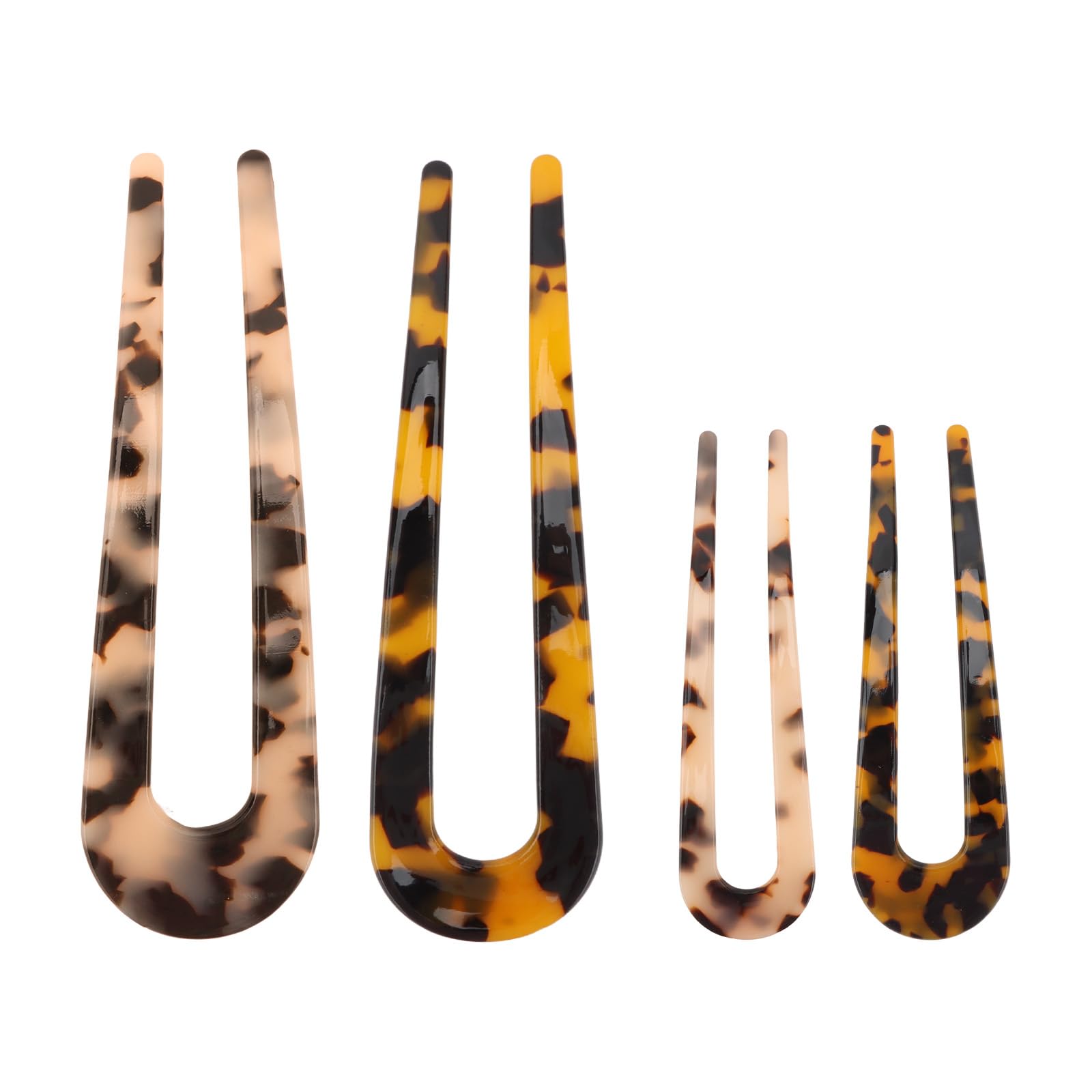 4 PCS French Tortoise Shell Hair Pins for Women