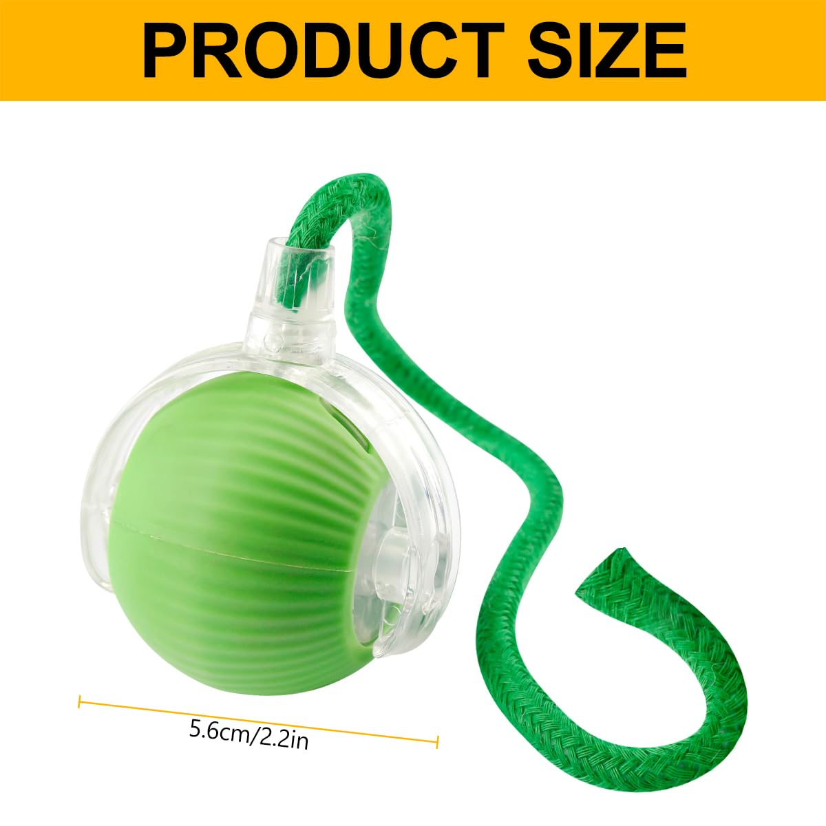Lotsdonxia Automatic Rolling Cat Toy - Interactive Rechargeable Pet Ball Indoor Fun and Engaging Self-Play Toy for Cats Actives (Green) - Image 2