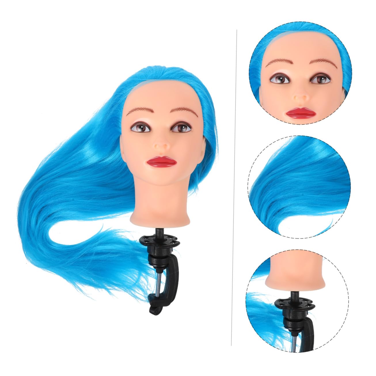 Mannequin for Hair Styling Practice Realistic Synthetic Hair Training Doll for Cosmetology for Braiding and Cutting for Hairdressers and Students