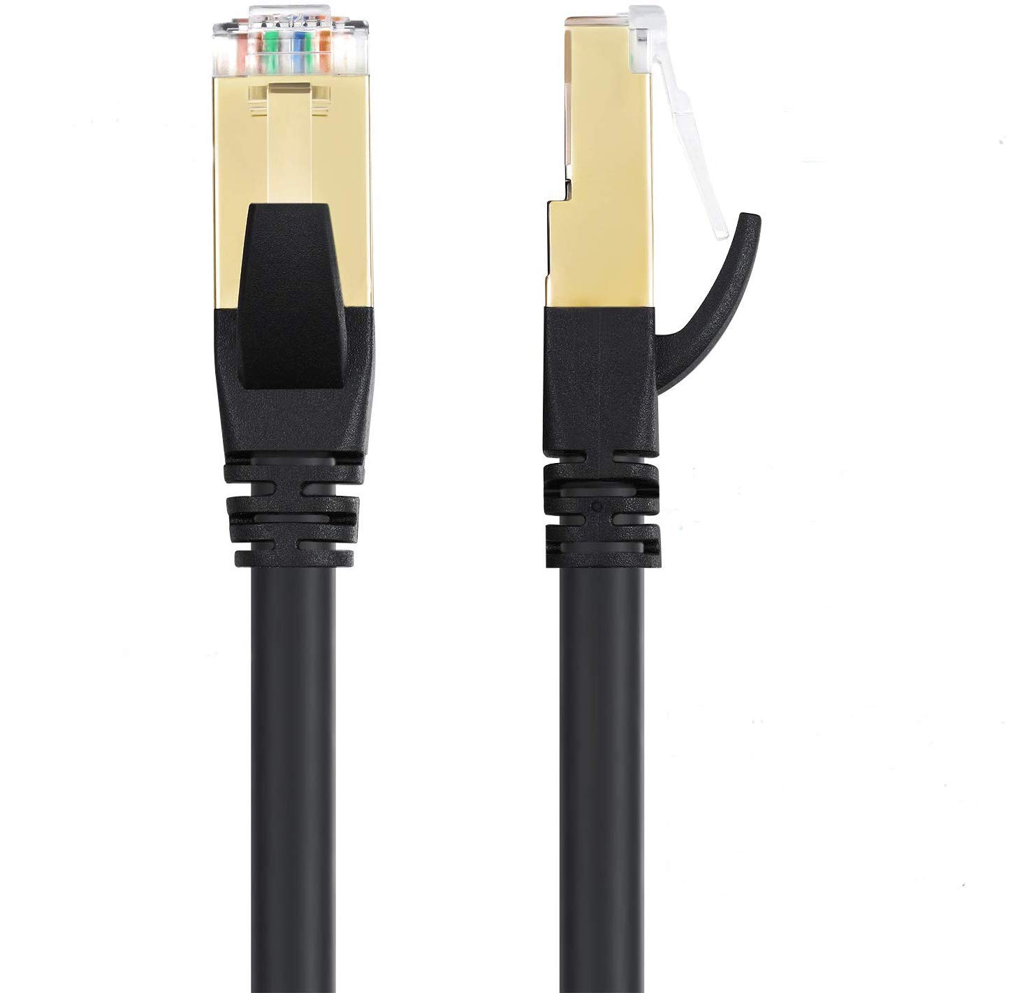 AooYu Cat8 Ethernet Cable 10FT,High Speed 40Gbps 2000Mhz Cat8 LAN Network Cable with RJ45 Connector,Outdoor&Indoor,Heavy Duty Weatherproof UV Resistant Shielded Internet Cable for Router/Gaming/Modem