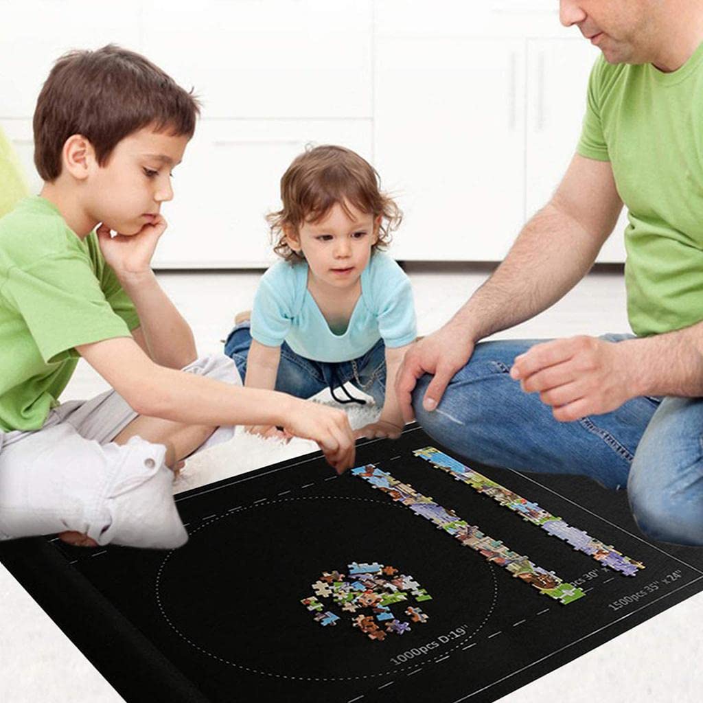 DuskHaven 1 Grand Tapis de Puzzle Enroulable, 3000 Noir