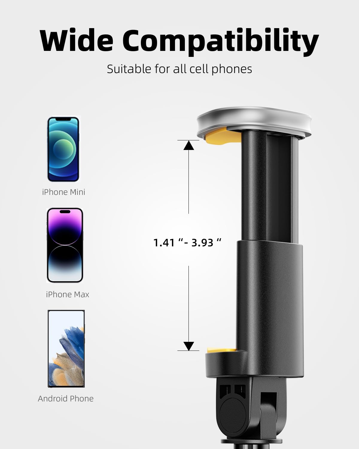 TODI Trípode para selfie, trípode ligero de 59 pulgadas con control remoto inalámbrico, palo selfie extensible para iPhone, todo en 1, compatible con iPhone/Android