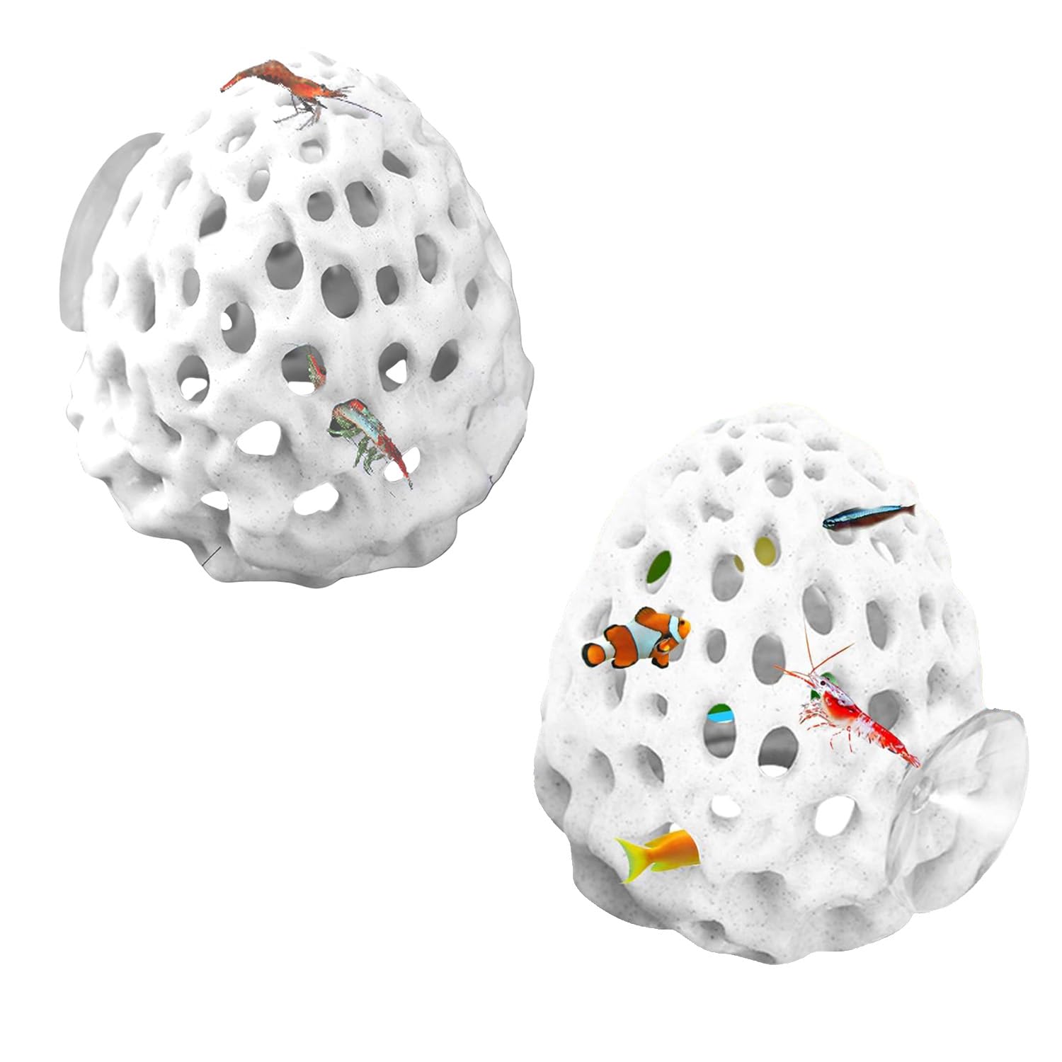 2 Pezzi Nascondiglio Per Pesci Betta, Nascondiglio Per Gamberetti in Plastica, Casetta Per Gamberetti, Per Piccoli Pesci, Gamberetti e Guppy Dove Nascondersi e Riposare, Bianco