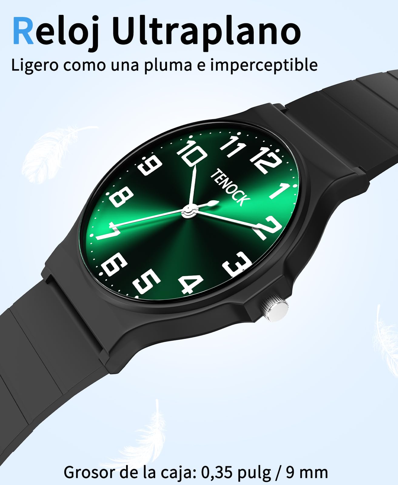 Reloj analógico para niños resistente al agua 30 m deportivo esfera delgada correa suave