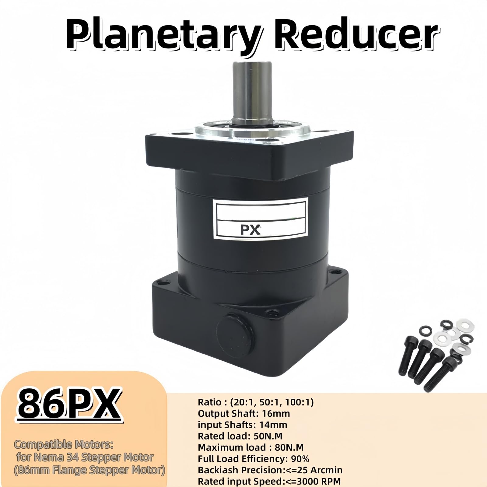 Snapklik.com : Nema 34 Planetary Gearbox Ratio 100:1 Speed Reducer Gear ...