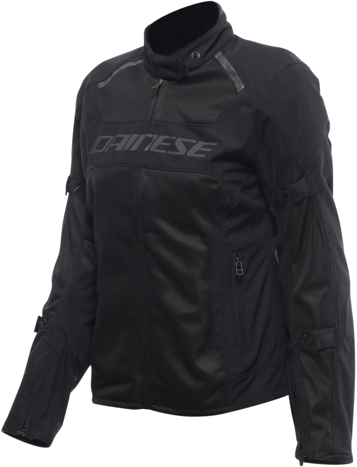 DAINESE - Air Frame 3 Tex Jacket Wmn, Summer Motorcycle Jacket with Detachable Windproof Lining, Woman, Black/Black/Black, 44