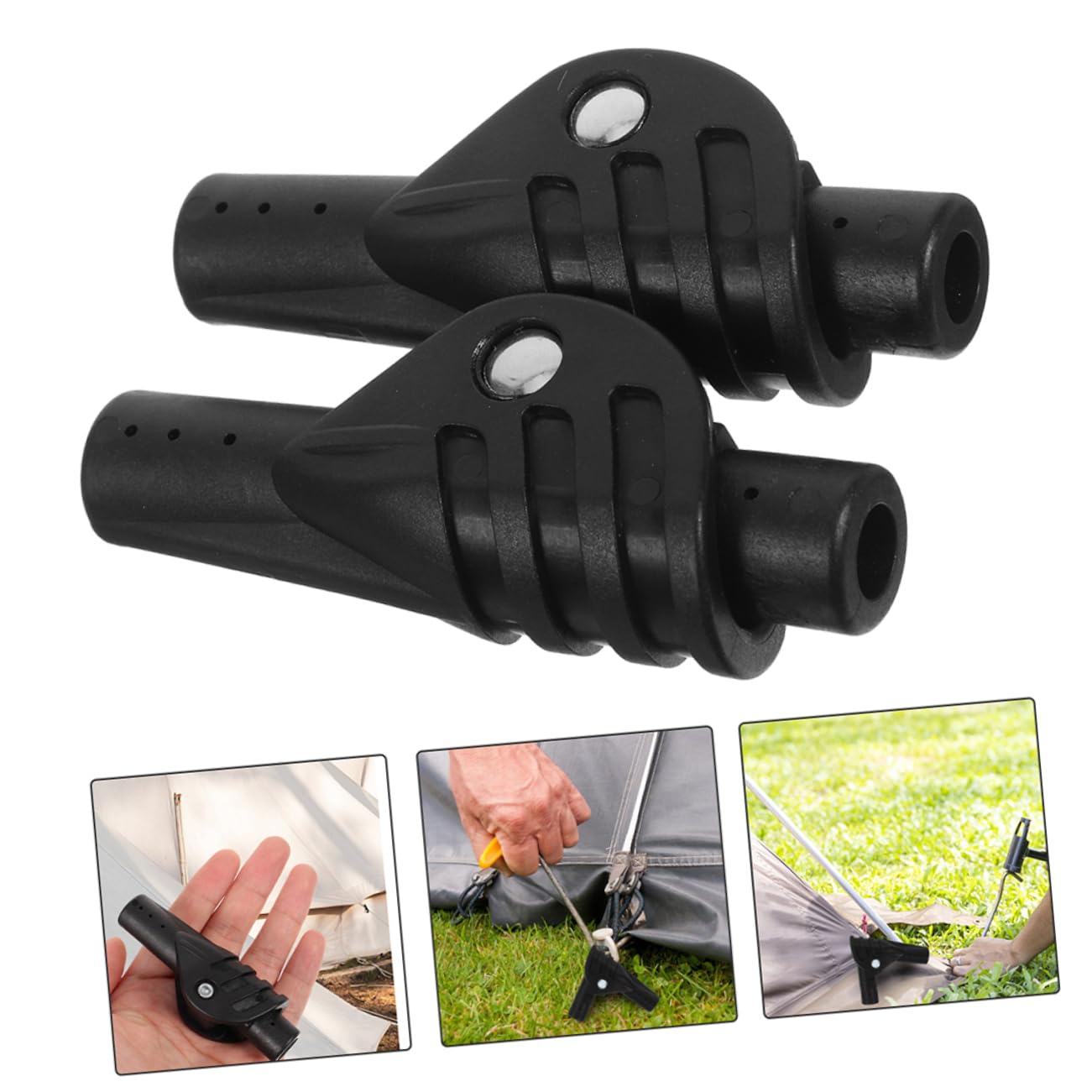 BESPORTBLE Joint De Tente Piquet De Tente Fournitures De Camping pour Le Camping sous Tente Accessoire De Tente Joint De Tige De Support De Tente Soutien Black Nylon