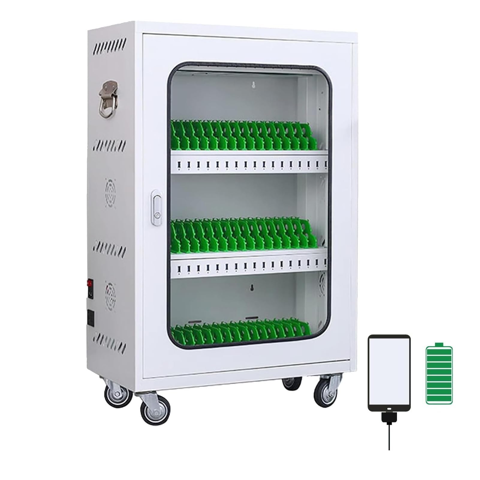 FHRKA Rechargeable Mobile Phone Storage Locker, Lockable Phone Charging Station, USB Charging Station for Cell Phone and Tablets (60slots)