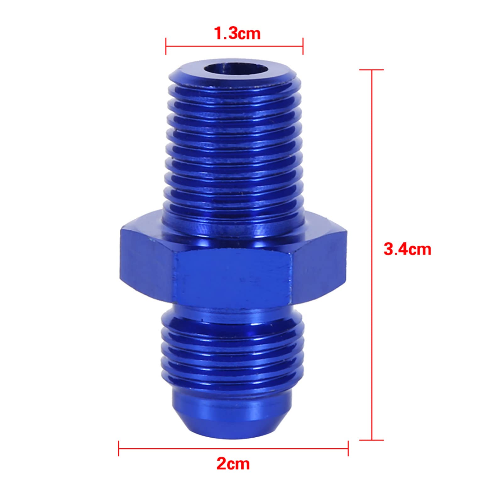 Adaptador de Montaje, Aluminio AN6 a NPT Accesorios de Combustible de 1/4 Adaptador Recto Accesorio Universal para Automóvil Azul