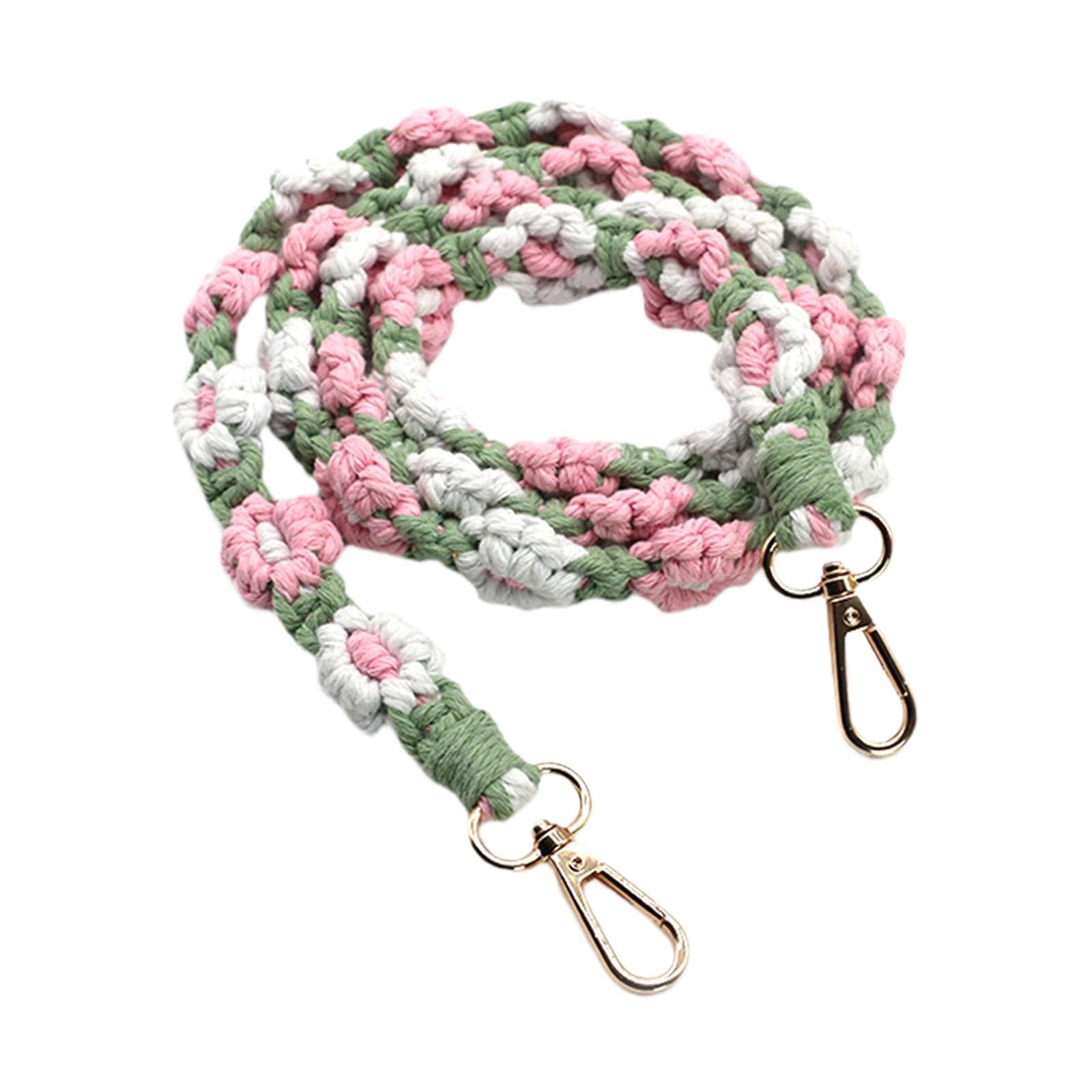 MERISHOPP® Flower Woven Phone Strap Lanyard Crossbody Shoulder Strap for Women Keychain Style C| Womens Hands & s | Hand Accessories|1 Purse Strap Replacement-image-34