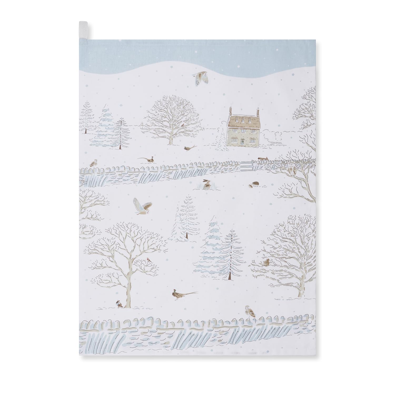 Sophie Allport Snowy Cottage Tea Towel