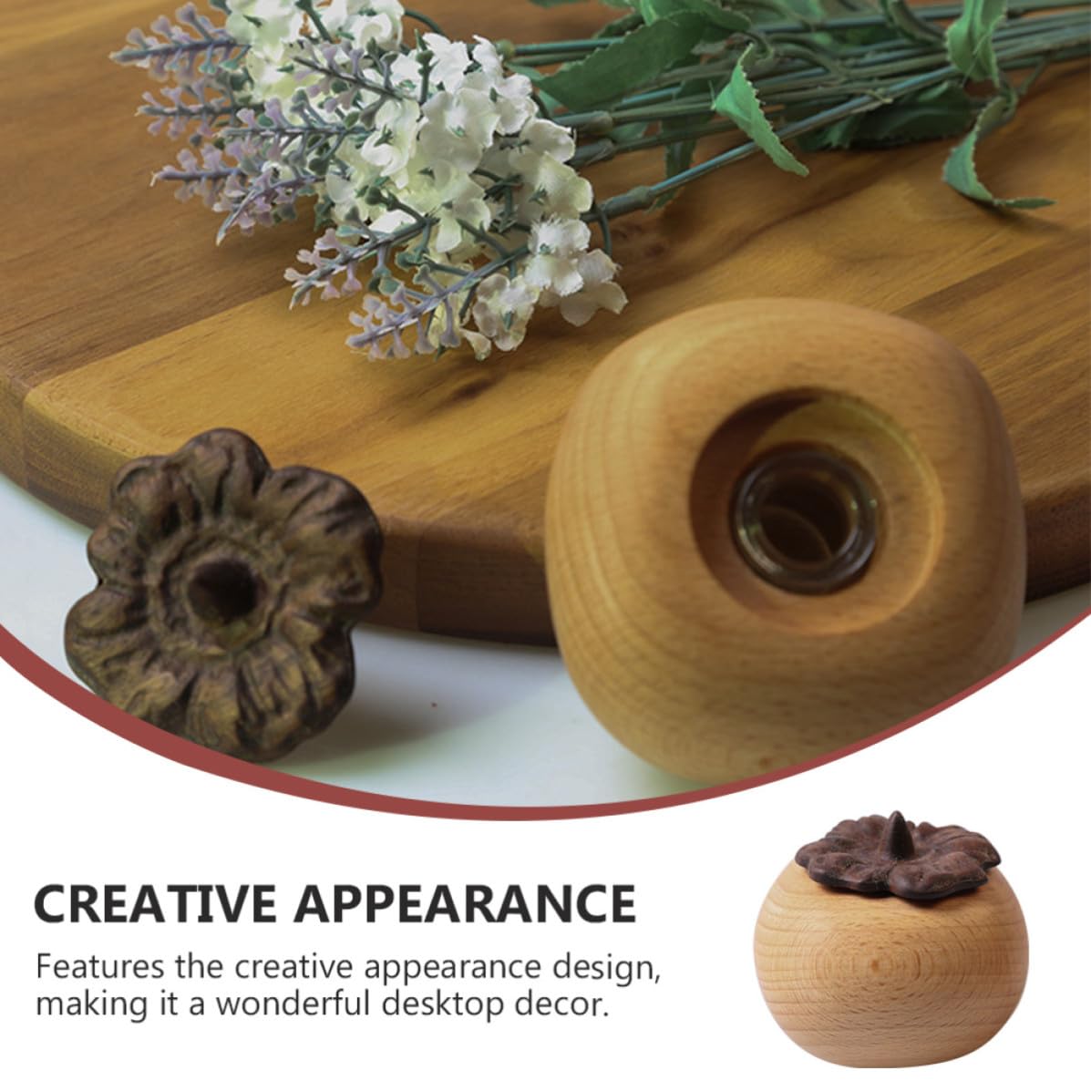 POPETPOP Difusor de Aceites Esenciales de Madera, Adorno Difusor de Aroma Decorativo, Difunde Aceites Esenciales, para Mesa de Noche y Sala de Yoga, Decoración de Escritorio