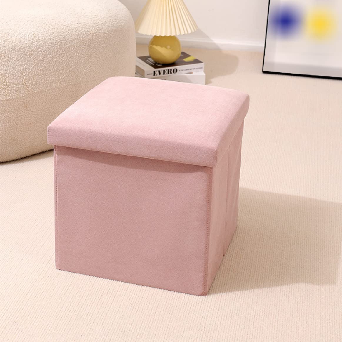 [SDGYS3G] スツール 収納 30*30*30 折り畳み 30×30cm デザイン収納スツール ピンク ワイド コンパクト 折りたたみ おしゃれ  北欧 収納ボックス イス 椅子 オットマン ツールボックス チェア いす 収納ケース ストレージチェア おしゃれ フットレスト ボックススツール
