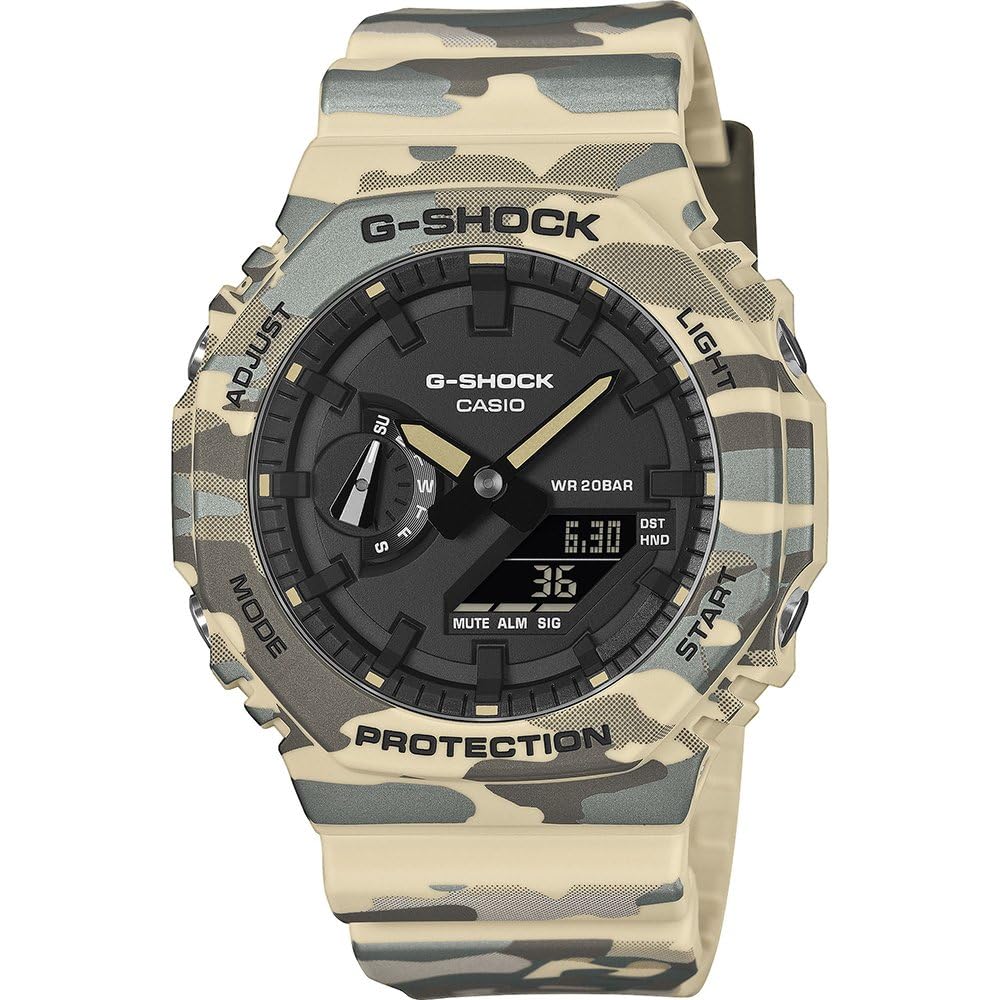 House of Watches - Casio Mens G-Shock 2100 Series Green Camo Strap Watch GA-2100CM-5AER