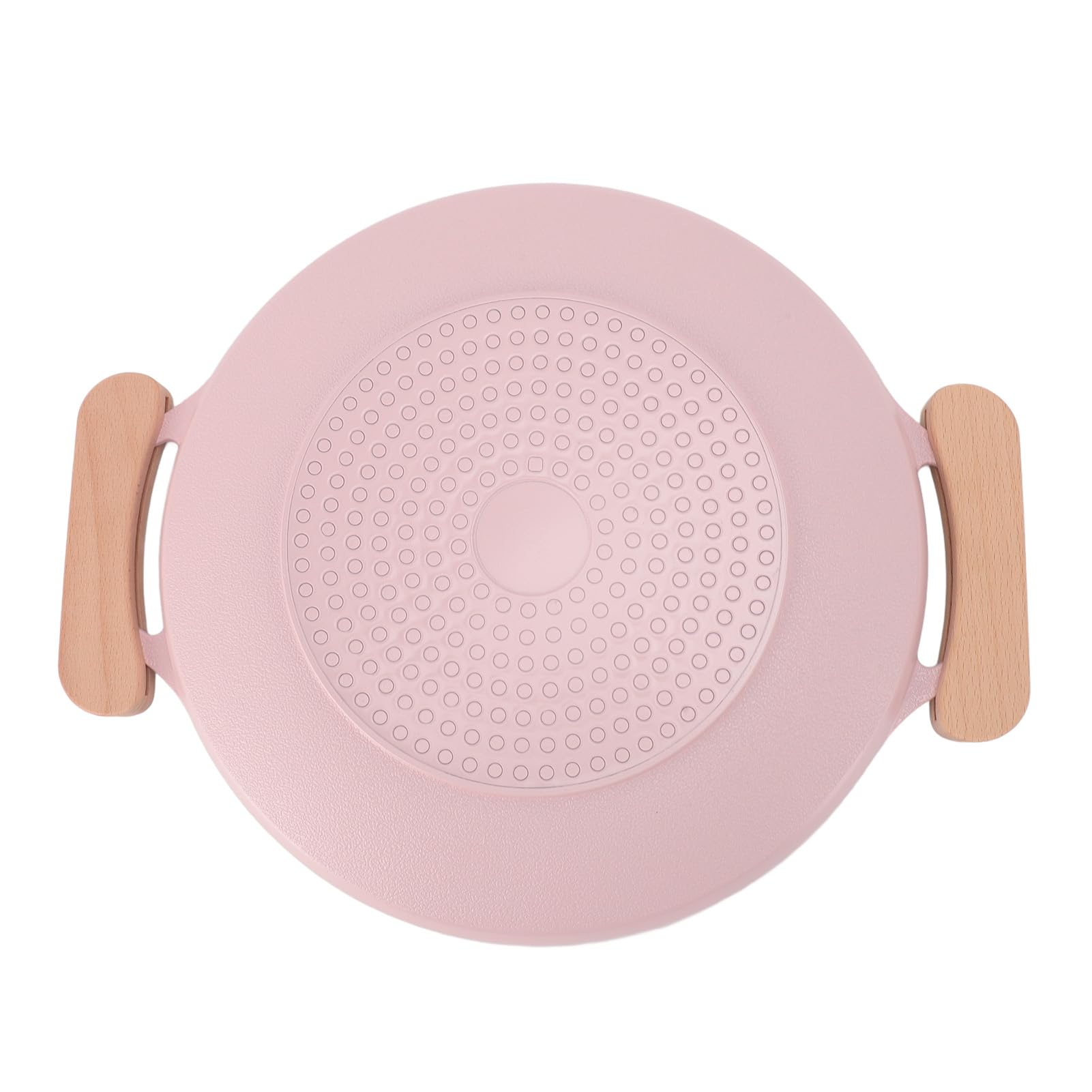 Griglia per barbecue coreana, antiaderente, in alluminio, con rivestimento in pietra Maifan, versatile piastra rotonda per carne e verdure, include 2 manici facili da impugnare