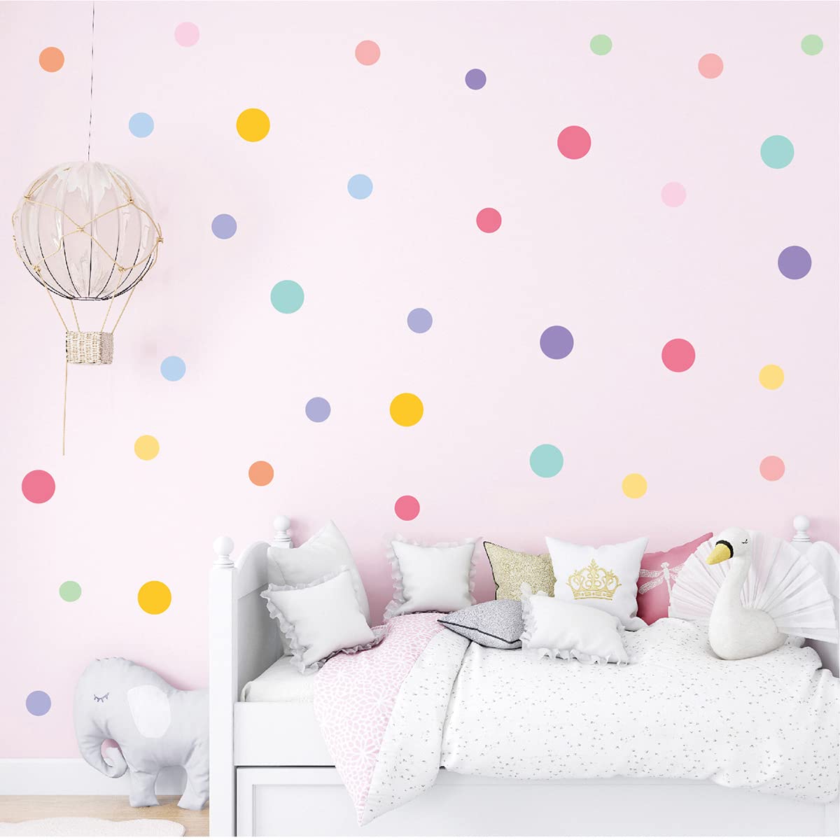 10 Sheets Colored Polka Dots Wall Decals,Colorful Polka Dot Wall Removable and Peel DIY Sticker for Teen Girls Boy Kids Bedroom Living Room Nursery Bathroom Playroom Home Kindergarten