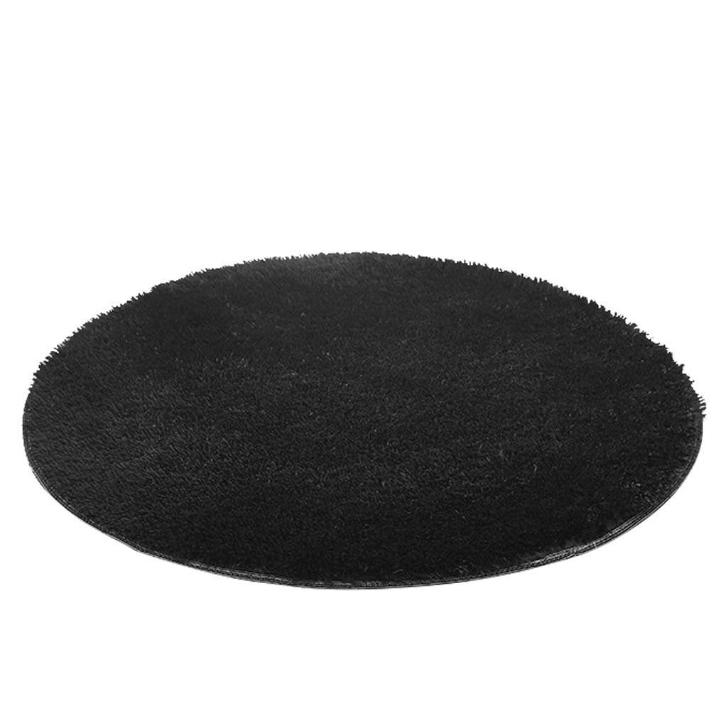Kekon Ultra Soft Indoor Modern Round Area Rugs Fluffy Non-Slip Floor Carpets Silky Mat for Living Room Bedroom Kids and Baby Room Nursery and Pet, 1.3ft (Black)