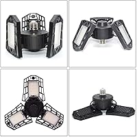 Vista 5 de Luz LED de garaje - 6000 lúmenes 6500K luz diurna 60W, tres hojas LED luces de techo de garaje