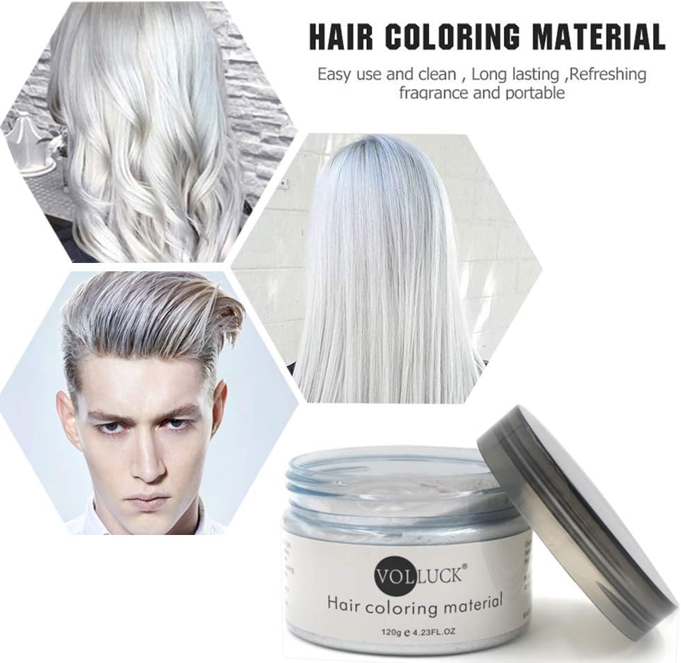 Hair Color Wax, Instant White Hair Color Wax, Temporary Hairstyle Cream
