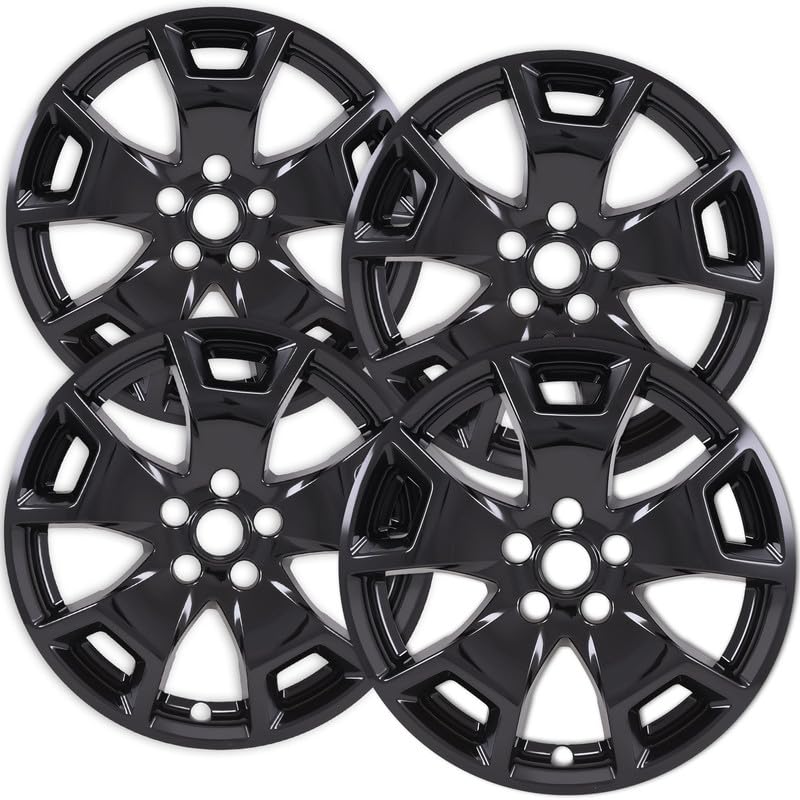 Fuel Rider Set of Four (4) 17 inches Gloss Black ABS Wheel Skins Impostors Wheel Covers Compatible with 2021-2022 Ford Bronco Sport (Base Model) Wheels- Auto Tire Replacement Cap Cover