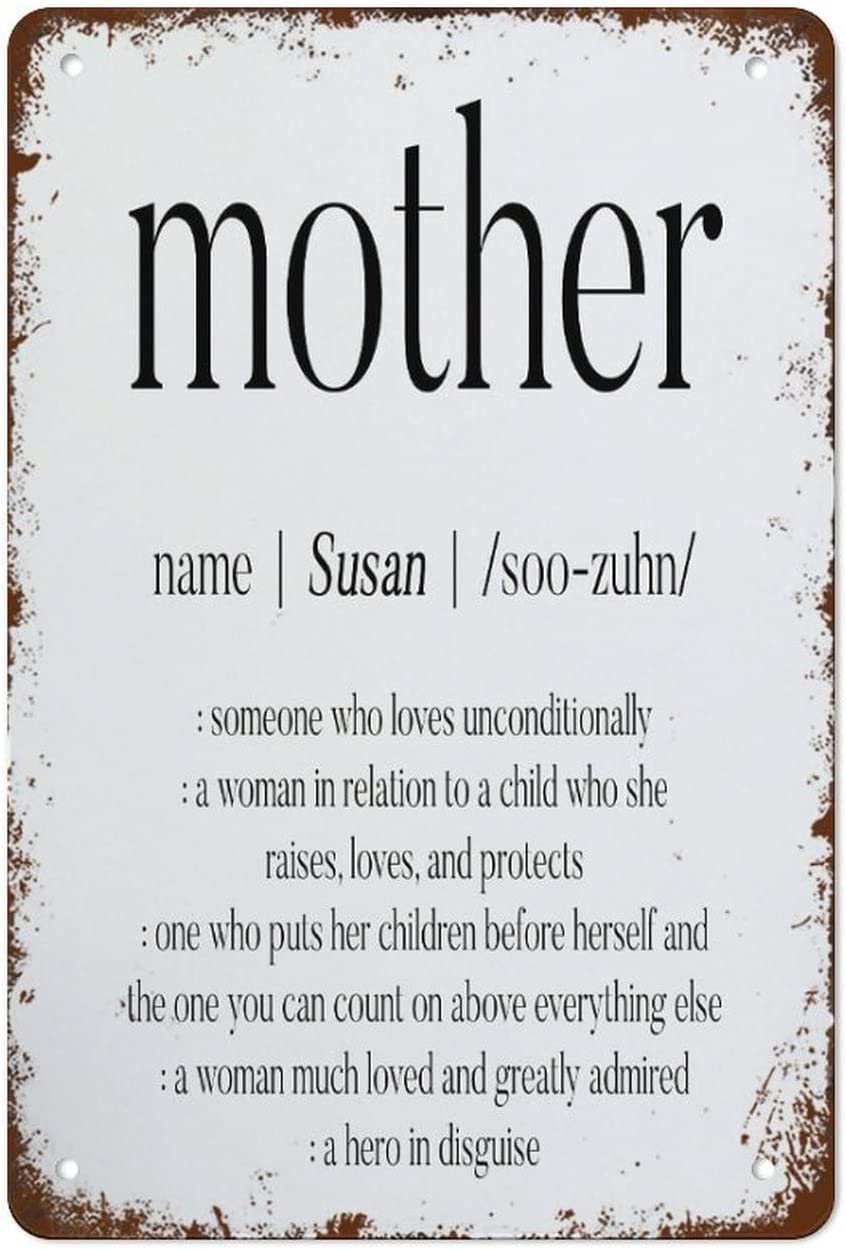 Mother's Day Mother Definition Print-Mother's Day Print-Gift for Mom-Personalized Mom Gift-Custom Mom Quote Print Retro Nostalgic Metal Tin Sign 8x12 Inch