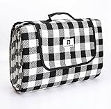 Blue Giraffe レジャーシート 厚手 ピクニックシート大判 200X200cm 3層構造 レジャーマット アウトドア クッション 防水 おしゃれ チェック柄 洗える 花火大会 運動会 遠足