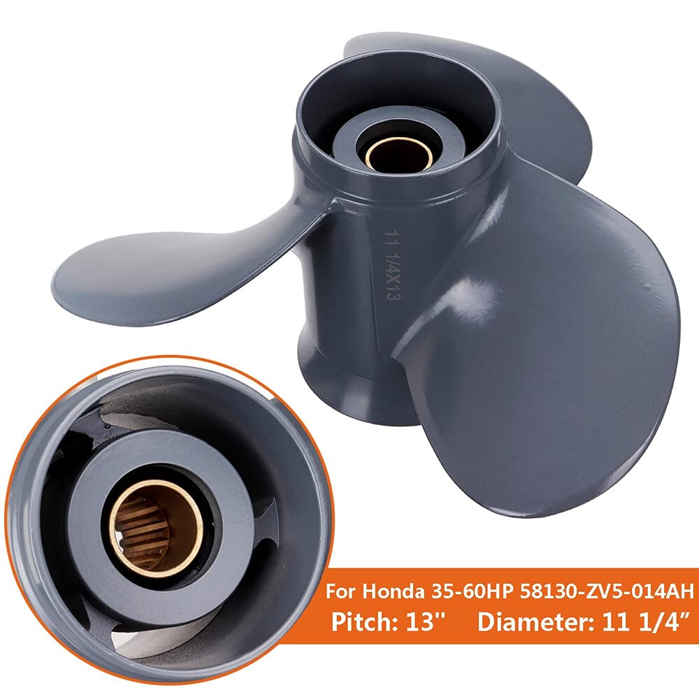 58130-ZV5-000ZA Elica fuoribordo Marina 11 1/4 X 13 Lega di Alluminio 35-60HP 3 Pale Accessorio fuoribordo