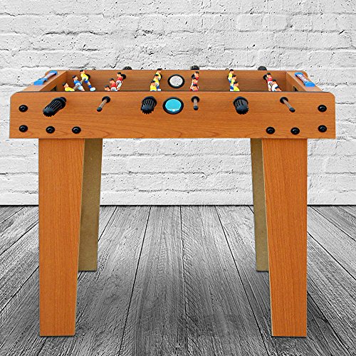 SPIELWERK® Mini Tischkicker Höhenverstellbare Füße 2 Bälle Chromstangen Fußballtisch Kinder...