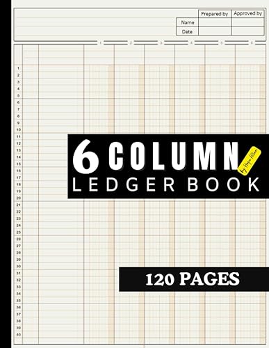 6 Column Ledger Book: Your ultimate Accounting Book for meticulous and effortless financial management: for your bookkeeping on 120 Pages (Accounting Ledger Books by Hope Allen)