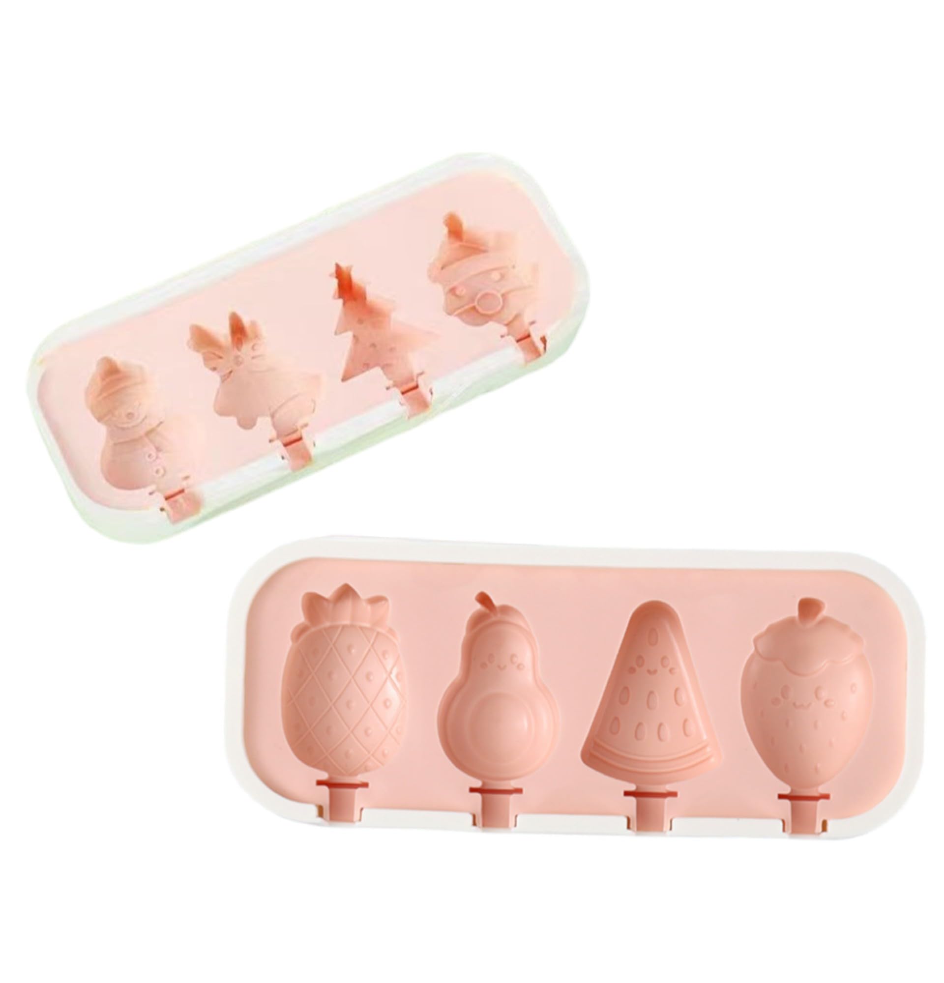 TLISMI Cute Fruits & Christmas Theme Non-Stick Silicone Ice Cream Molds BPA Free, Easy Release, DIY Cartoon Shapes Kulfi, Popsicle Moulds Icecream Pop Maker for Kids & Adults(Multicolor)(Pack of 2) (B0CG6LL1ZK) Amazon Price History, Amazon Price Tracker