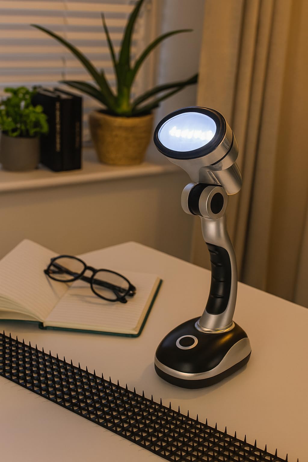 Marco Paul Portable Desk Lamp - Battery Powered 12 White Led Light Table Lamp - Flexible Cordless Wireless Bedside Lamps - Modern Lighting for Camping Home Office Computer Desk โ image 1