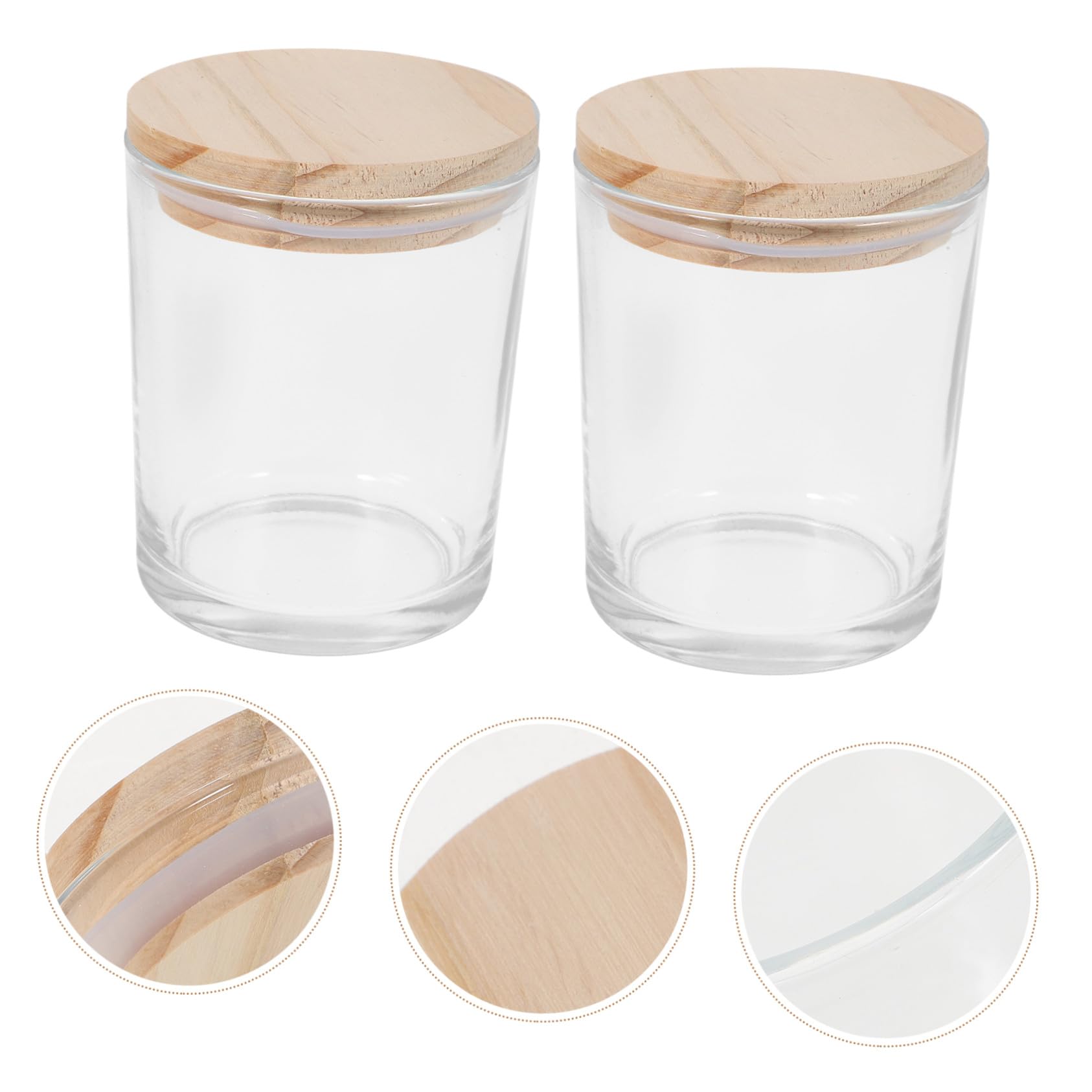 TOYANDONA 4 Stück 200ml Duftkerzen im Glas mit Bambusdeckel Praktische Glasdosen zur Aufbewahrung und Dekoration im Home Decor Einsatz