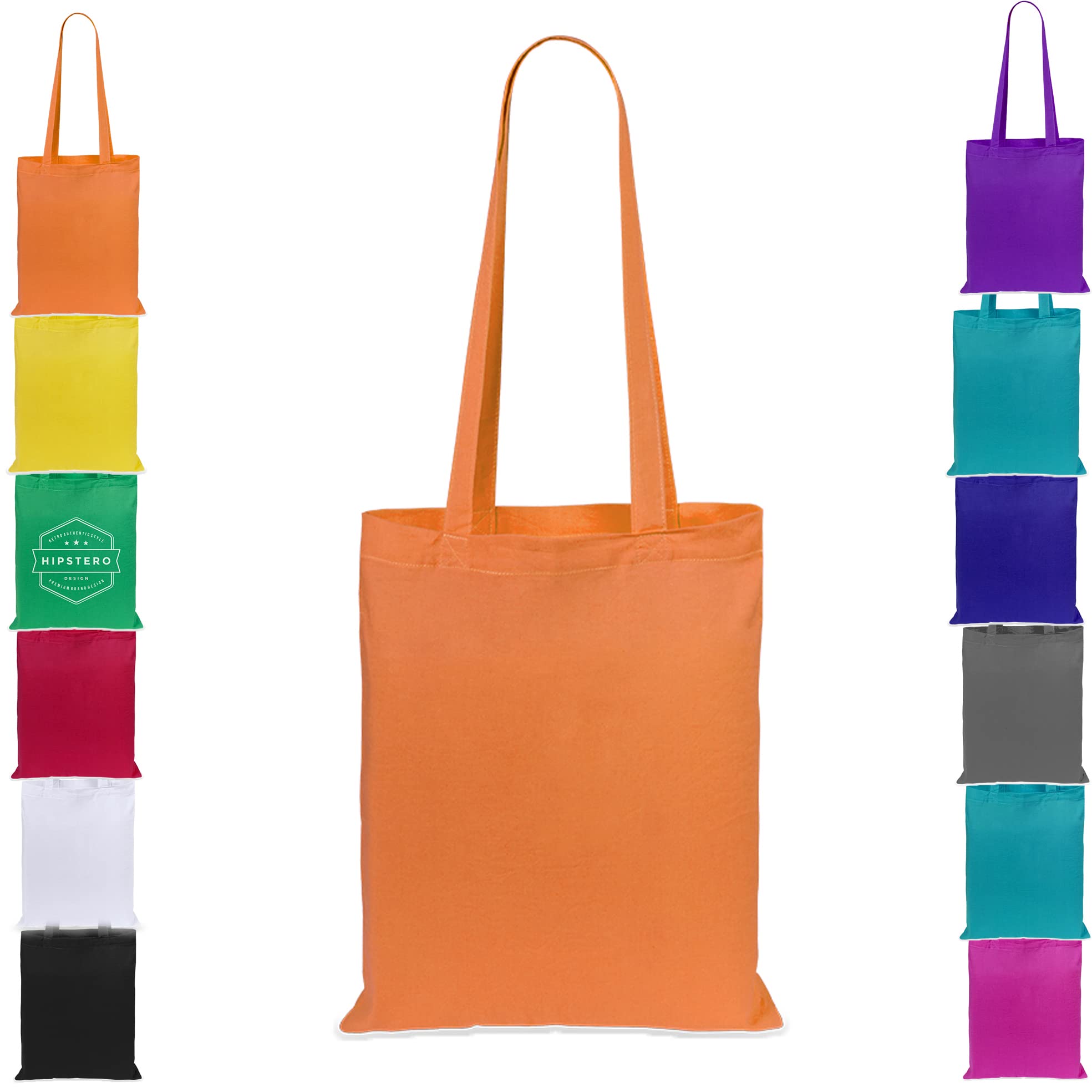 Lotto 10 pezzi Borsa spesa manici lunghi colori, misure 36 x 0