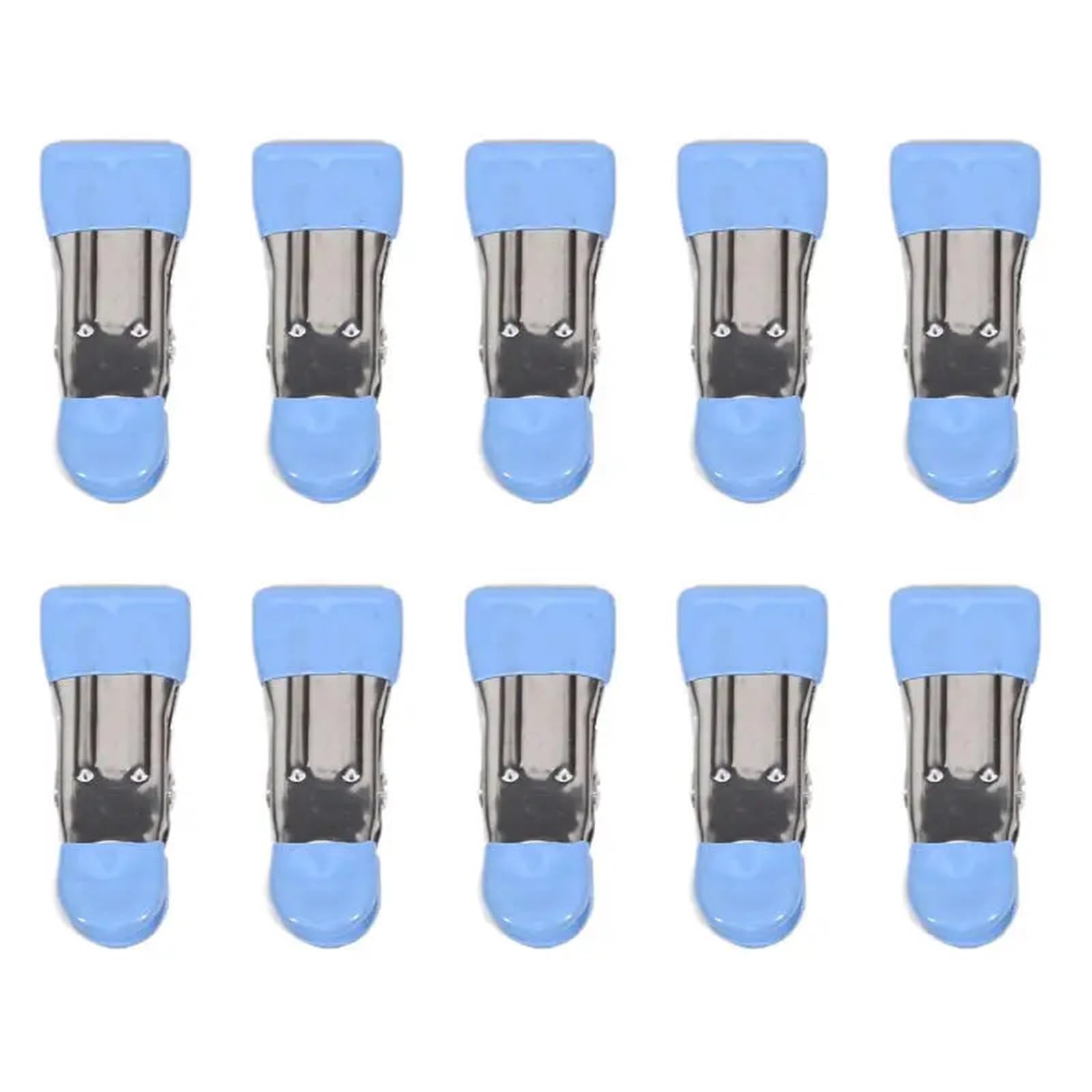 50pcs Stainless Steel Clothespins Laundry Clothes Pegs With Hook Pants Hanger Portable Hanging Clips Closet Organizer Stainless Steel Clothes Peg(Blue)