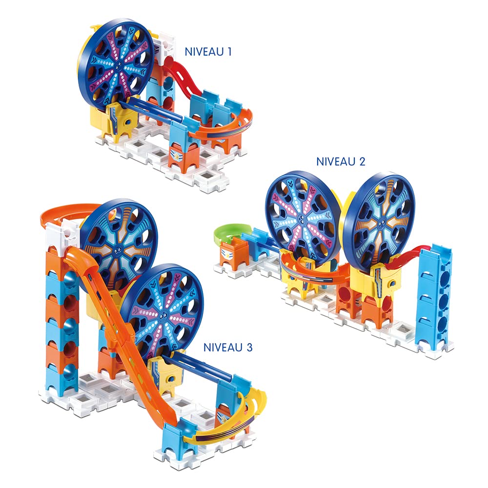 VTech - Marble Rush, Circuit à Billes Électronique Fun Fair Set Electronic M300E, Jeu de Construction, 26 Pièces, 5 Billes, Cadeau Enfant Dès 4 Ans - Contenu en Français