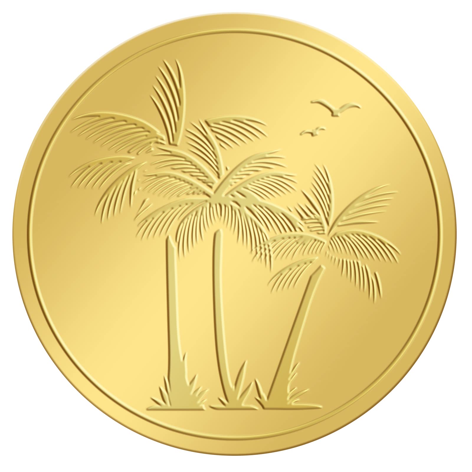 CRASPIRE 2 Inch Envelope Seals Stickers Palm Tree 100pcs Embossed Foil Seals Adhesive Gold Foil Seals Stickers Label for Wedding Invitations Envelopes Gift Packaging